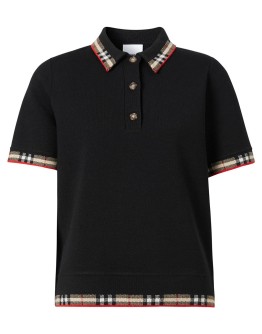 Check trim short-sleeve polo shirt