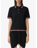 Check trim short-sleeve polo shirt