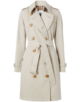 Topstitched Tropical trench coat