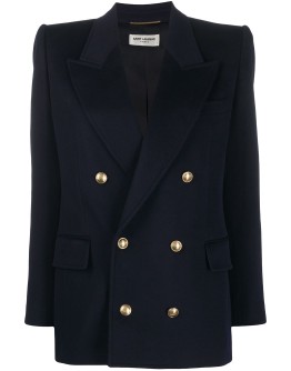 embossed-buttons double-breasted blazer