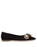 jewelled denim ballerinas