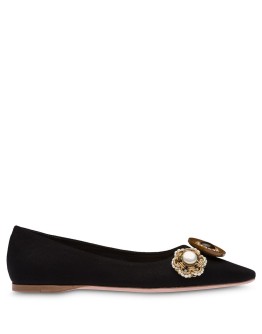 jewelled denim ballerinas