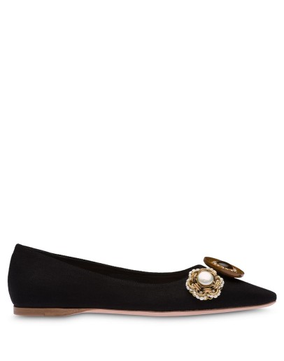 jewelled denim ballerinas