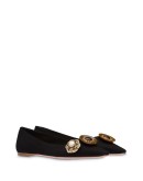 jewelled denim ballerinas