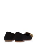 jewelled denim ballerinas