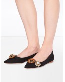 jewelled denim ballerinas