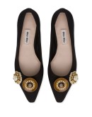 jewelled denim ballerinas