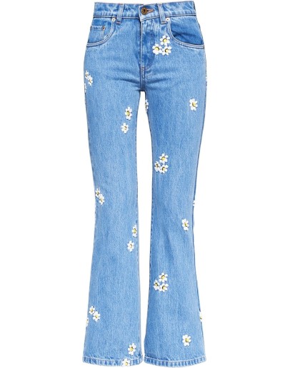 floral embroidered jeans