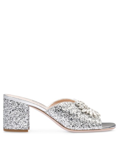 crystal-embellished mule sandals