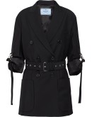 belted double-breasted blazer