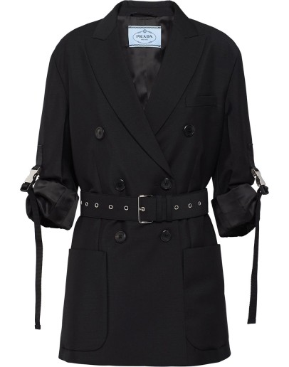 belted double-breasted blazer