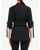 belted double-breasted blazer