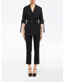 belted double-breasted blazer
