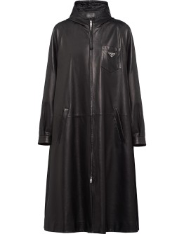 leather oversized trench coat