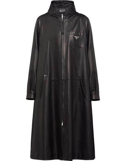 leather oversized trench coat