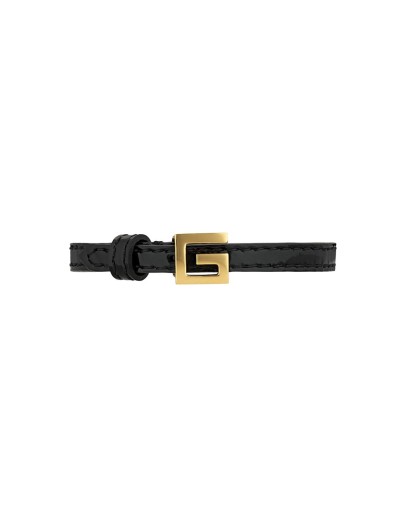 leather logo plaque bracelet