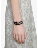 leather logo plaque bracelet