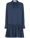 pussy-bow shift mini dress