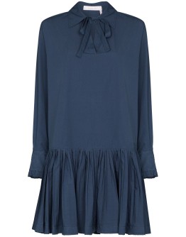 pussy-bow shift mini dress