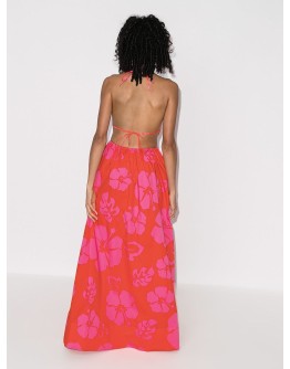 Apfel hibiscus-print maxi dress