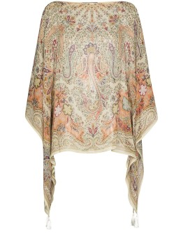 paisley-print poncho top