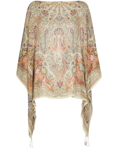 paisley-print poncho top