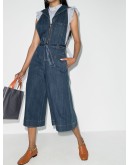 cropped denim jumpsuit