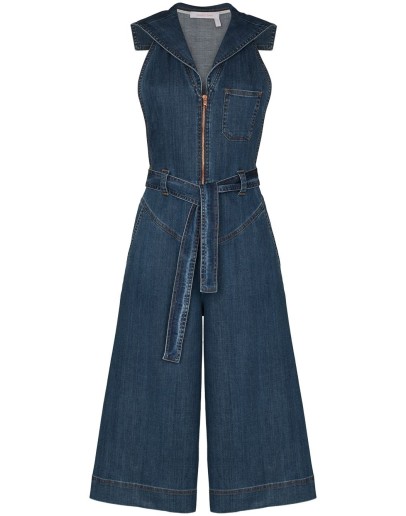 cropped denim jumpsuit