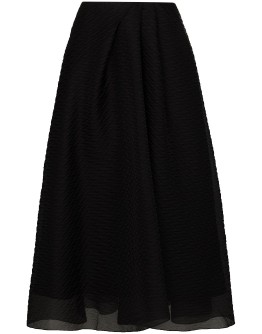 Mulligan layered silk midi skirt