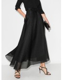 Mulligan layered silk midi skirt