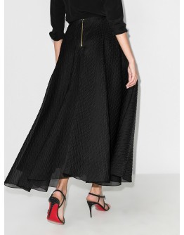 Mulligan layered silk midi skirt