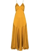 flared slip midi dress