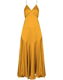 flared slip midi dress
