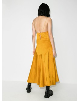flared slip midi dress