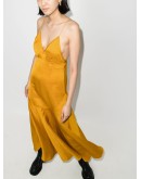 flared slip midi dress