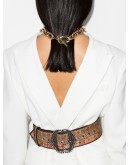 paisley-print belt