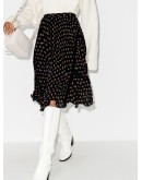 floral-print pleated midi skirt