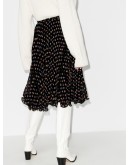 floral-print pleated midi skirt