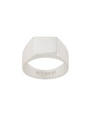 Platform polished and brushed sterling silver ring