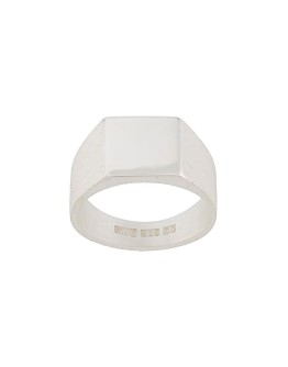 Platform polished and brushed sterling silver ring