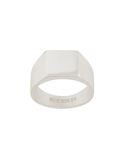Platform polished and brushed sterling silver ring