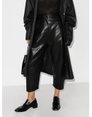 faux leather tapered trousers