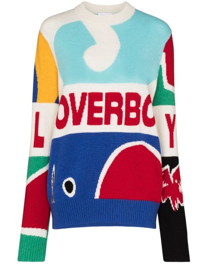 intarsia-knit logo-detail jumper
