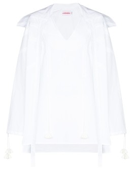 Galde Dwellers tie-detail organic cotton shirt