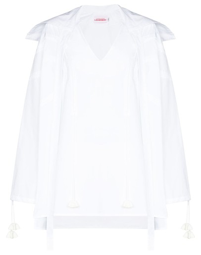 Galde Dwellers tie-detail organic cotton shirt