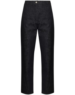 Twist high-waist cropped jeans