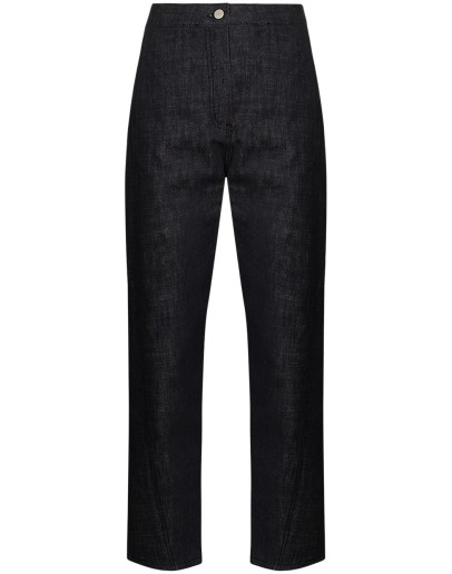 Twist high-waist cropped jeans