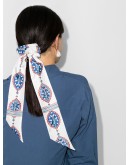 patterned ribbon-detail scrunchie