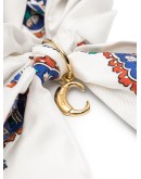 patterned ribbon-detail scrunchie