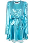 Emma belted lamé mini cocktail dress